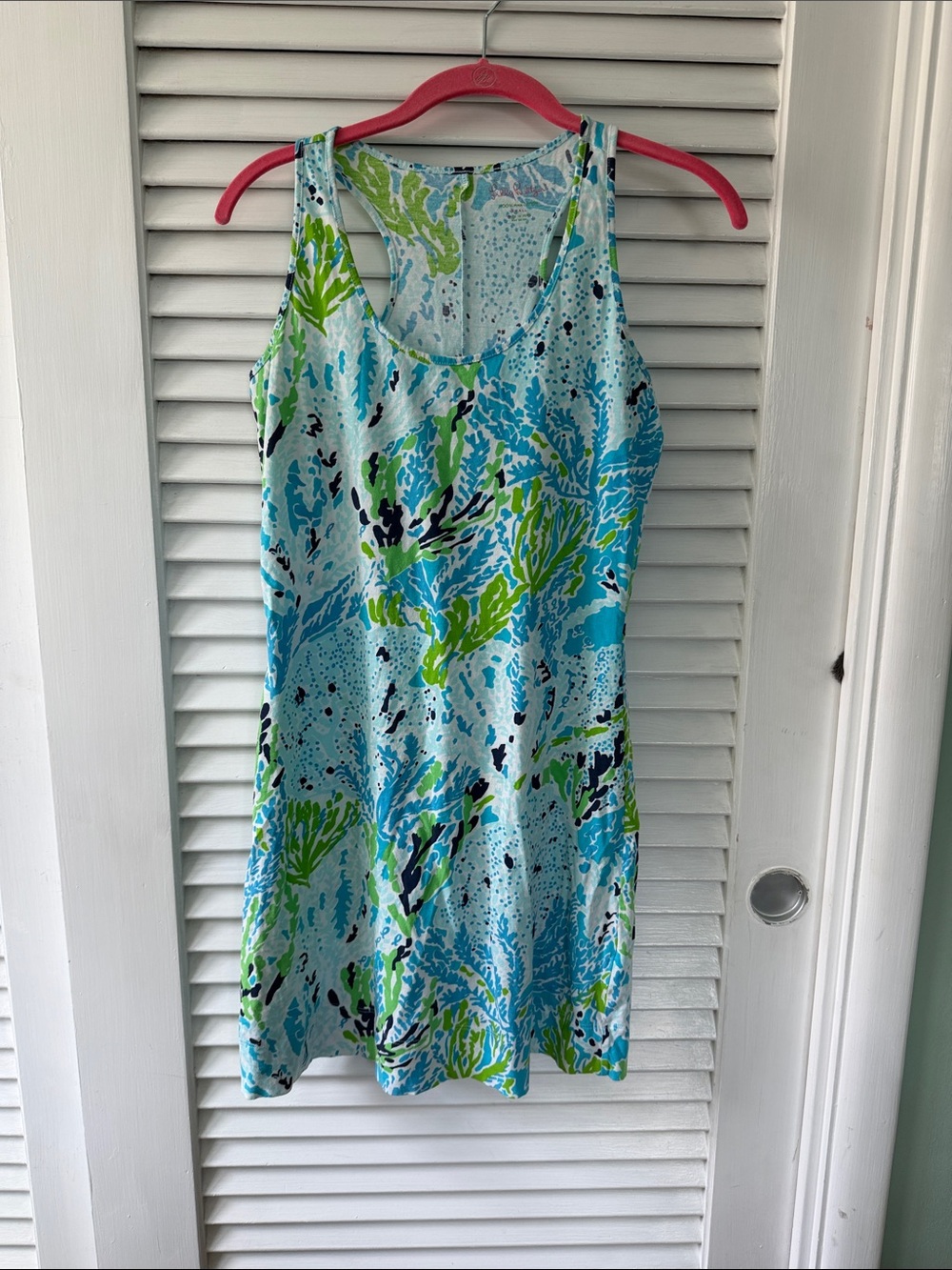 Lilly Pulitzer Aqua, Turquoise & Lime Printed Sleeveless Swim Coverup